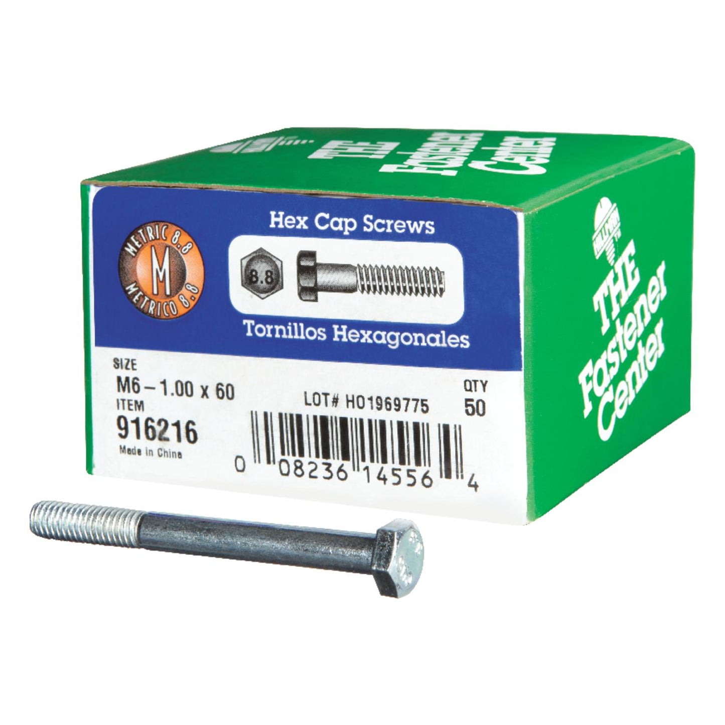 Hillman M6-1.00 x 60 mm Heat-Treated Steel Hex Head Cap Screws, 50-Pack