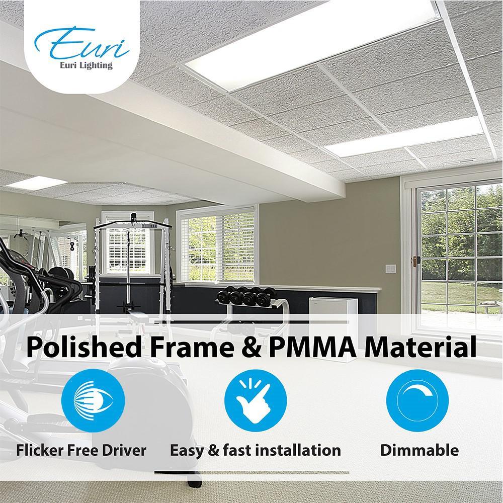 1 ft. x 4 ft. 40-Watt 5000K White Integrated Ceiling LED Flat Panel Light (2-Pack)