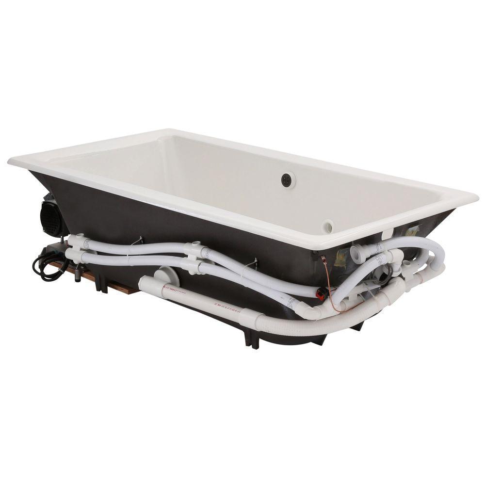 Tea-for-Two 5 ft. Whirlpool Tub with Reversible Drain in White - Super Arbor