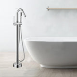 40 in. H x 11 in. W Single Handle Claw Foot Tub Faucet with Hand Shower in Polished Chrome