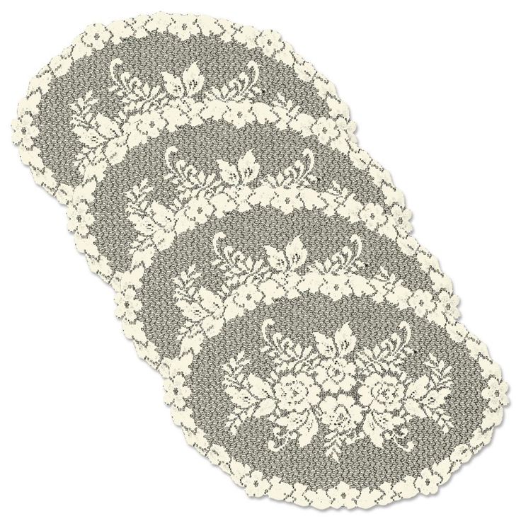 Victorian Rose 13 in. x 20 in. Ecru Placemat (Set of 4)