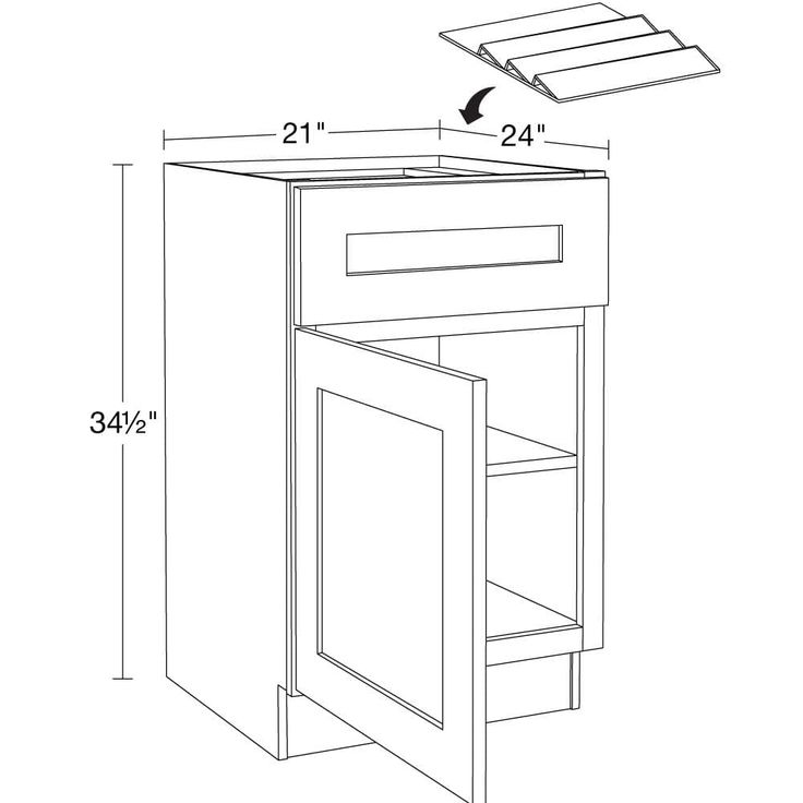 Newport 21 in. W x 24 in. D x 34.5 in. H Assembled Plywood Base Kitchen Cabinet in Deep Onyx with Spice Soft Close LH