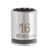 Kobalt Universal Metric 3/8-in Drive Spline 16mm Shallow Socket