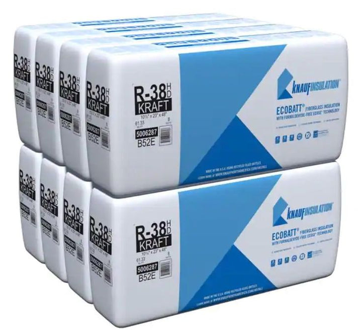 Knauf Insulation Ecobatt R-38 HD Kraft Faced Fiberglass Insulation Batts 10.25