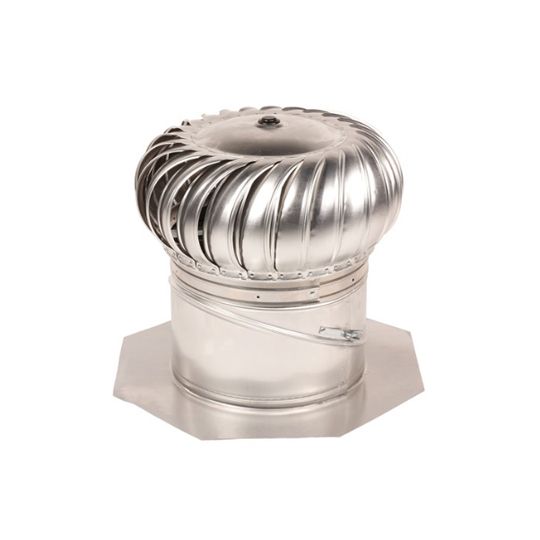 GAF MasterFlow Aluminum Internally-Braced Wind Turbine, 12 in, Mill Finish
