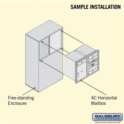 6-Door Free-Standing Mailbox with Parcel Locker in Aluminum