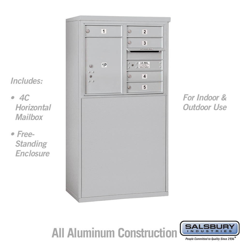 6 Door High Free-Standing 4C Horizontal Mailbox with USPS Access