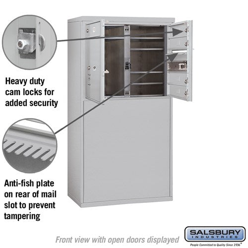 6 Door High Free-Standing 4C Horizontal Mailbox with USPS Access