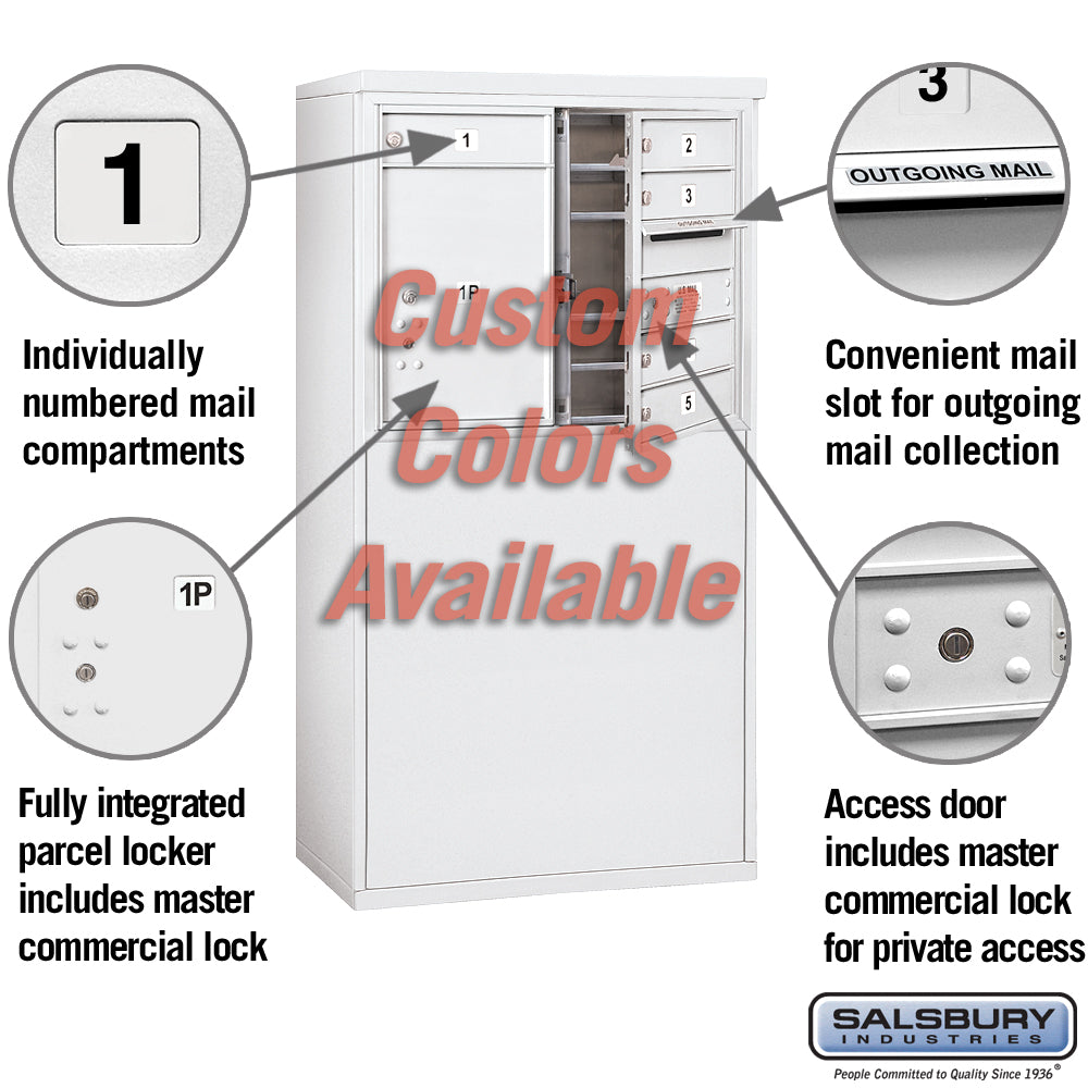 Free-Standing 4C Horizontal Mailbox Unit with Secure Locks and Customizable Options