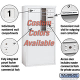 Free-Standing 4C Horizontal Mailbox Unit with Secure Locks and Customizable Options