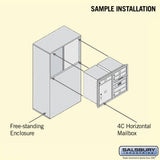 Free-Standing 4C Horizontal Mailbox Unit with Secure Locks and Customizable Options