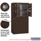 6 Door High Free-Standing 4C Horizontal Mailbox with Parcel Locker in Bronze