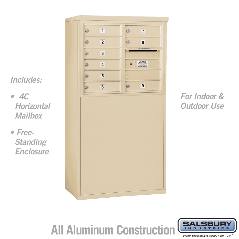 6 Door High Free-Standing 4C Horizontal Mailbox with USPS Access