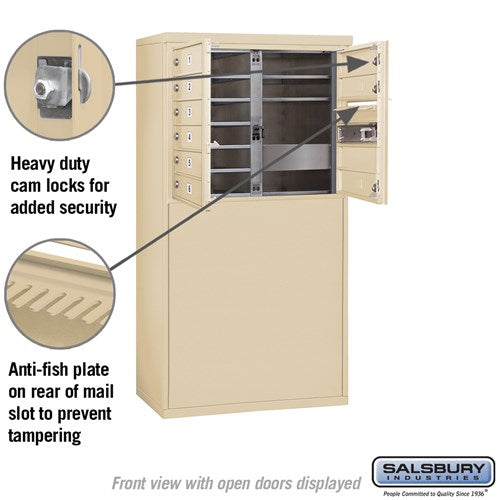 6 Door High Free-Standing 4C Horizontal Mailbox with USPS Access