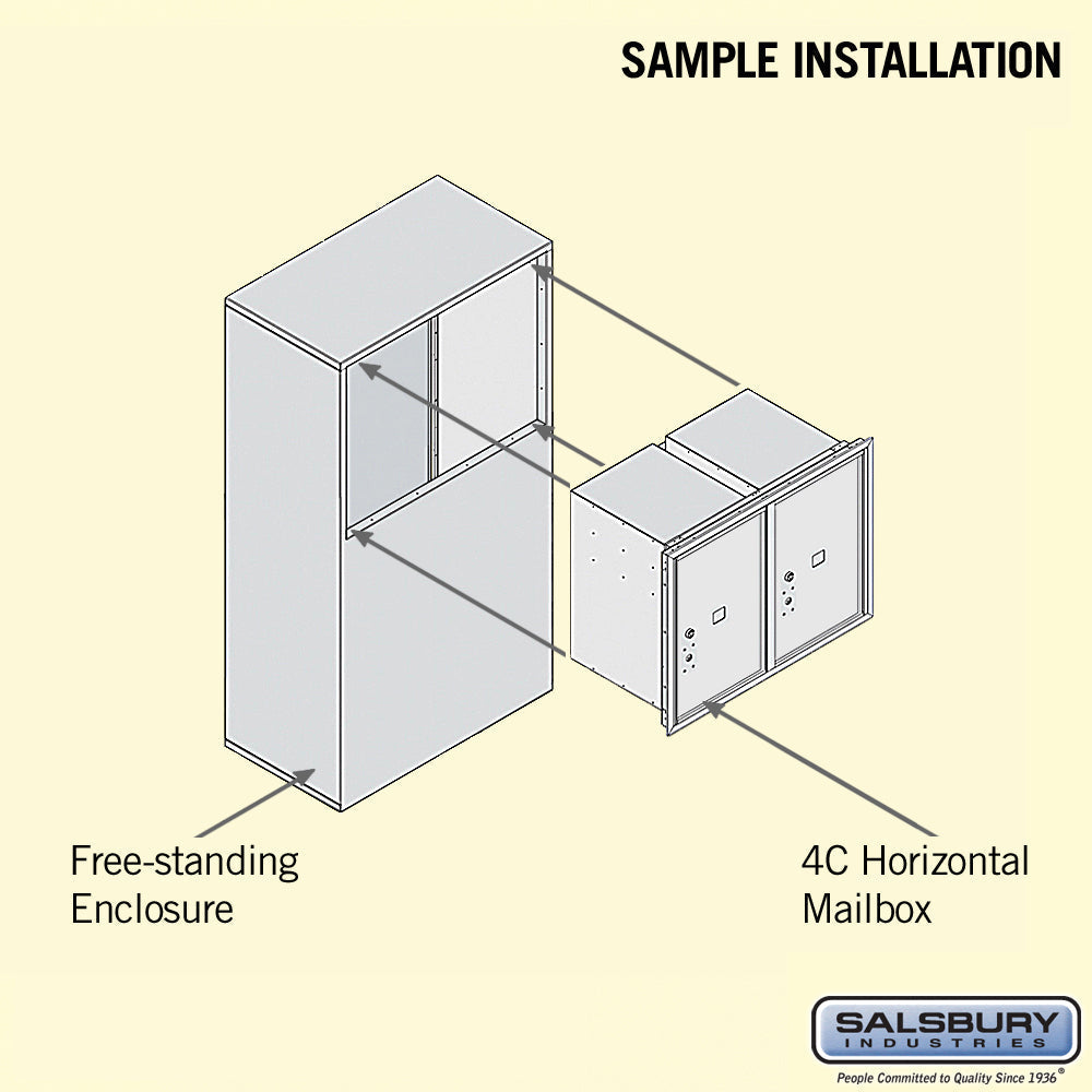 6 Door Free-Standing Parcel Locker with 2 Parcel Lockers in Aluminum for USPS Access