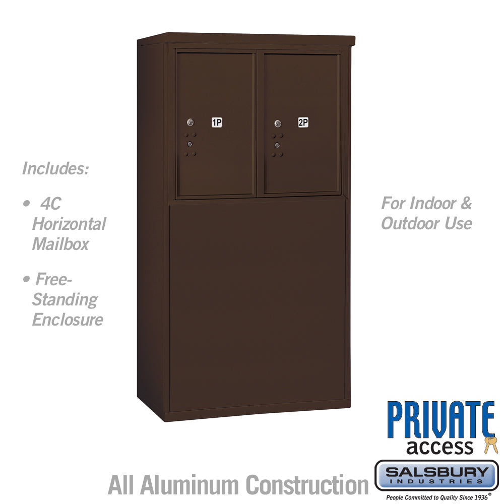 6 Door High Free-Standing 4C Horizontal Parcel Locker with Private Access
