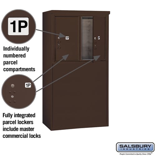 6 Door High Free-Standing 4C Horizontal Parcel Locker with Private Access