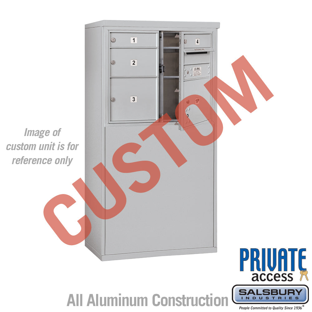 Free-Standing 4C Horizontal Mailbox Unit - 6 Door High - Double Column - Aluminum - Front Loading - Private Access