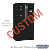 6 Door High Free-Standing 4C Horizontal Parcel Locker with 1 Parcel Locker in Black with USPS Access