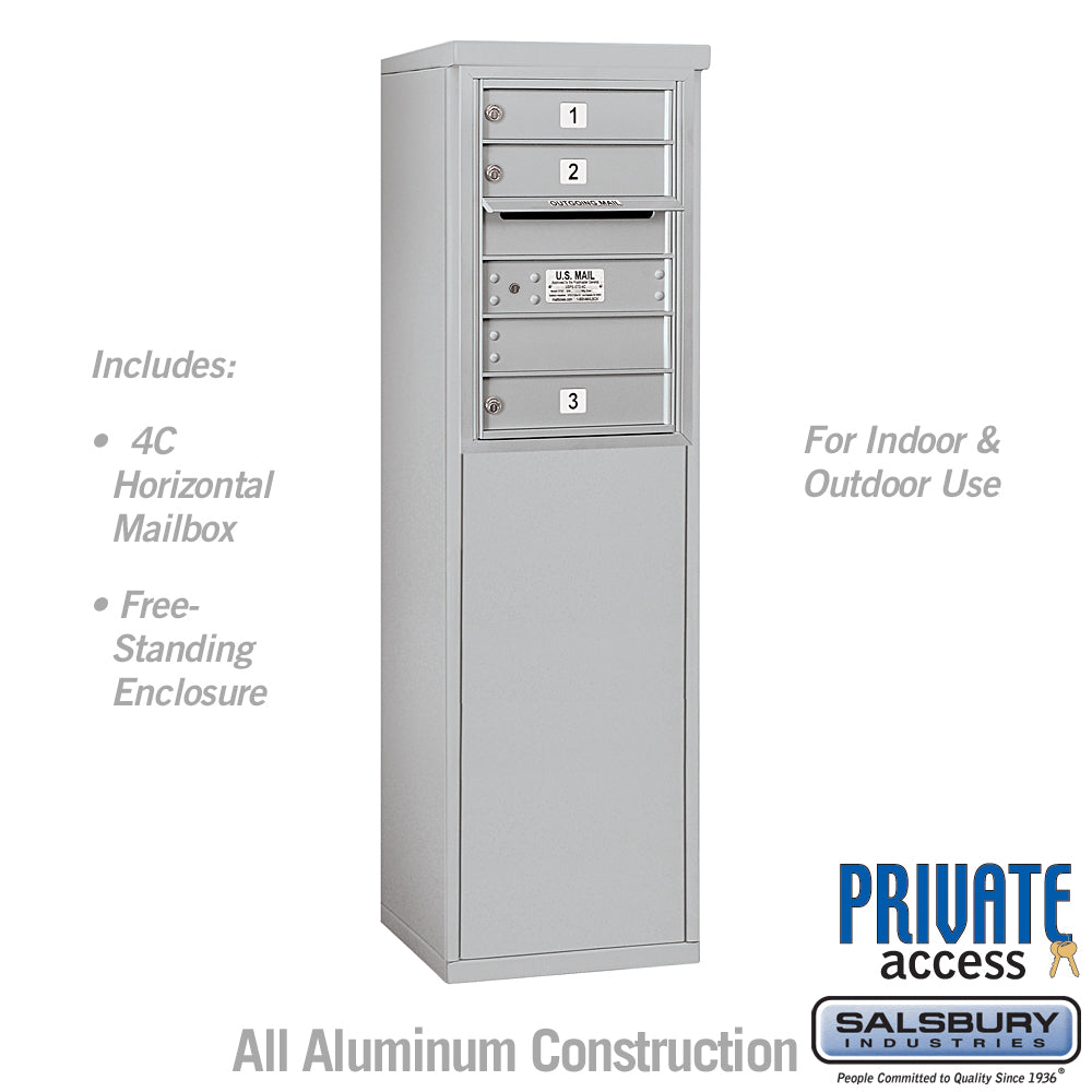 6 Door High Free-Standing 4C Horizontal Mailbox with Private Access