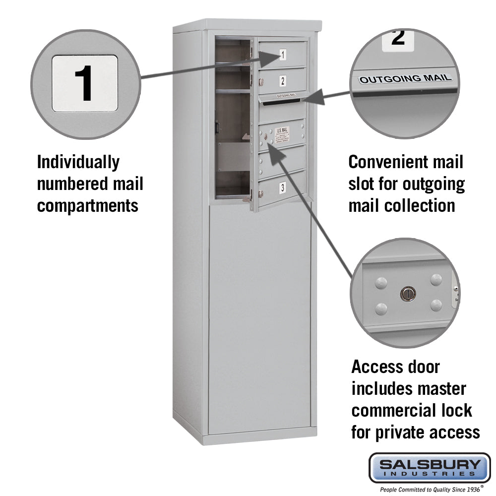 6 Door High Free-Standing 4C Horizontal Mailbox with Private Access