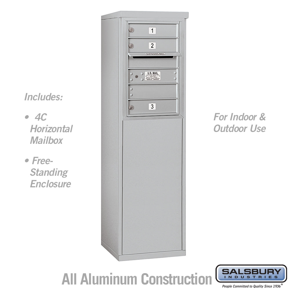6 Door High Free-Standing 4C Horizontal Mailbox with USPS Access