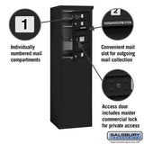 6 Door High Free-Standing 4C Horizontal Mailbox with 9 Doors in Black with Private Access