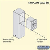 6-Door High Free-Standing 4C Horizontal Mailbox with USPS Access