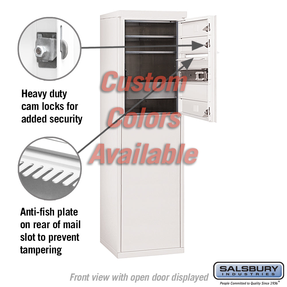 Free-Standing 4C Horizontal Mailbox Unit - 6 Door High - Single Column - Custom Color - Front Loading - Private Access