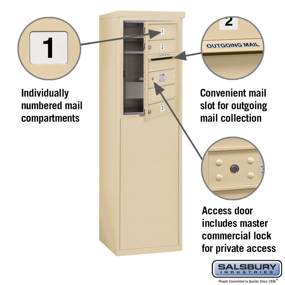 6 Door High Free-Standing 4C Horizontal Mailbox with Private Access