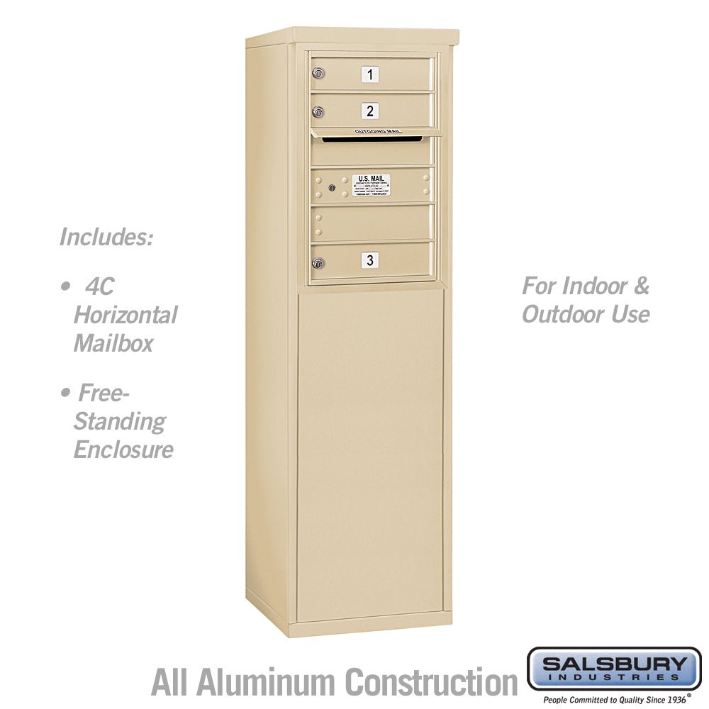 6 Door High Free-Standing 4C Horizontal Mailbox with USPS Access