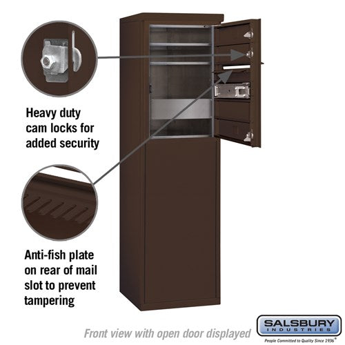 6 Door High Free-Standing 4C Horizontal Mailbox with USPS Access