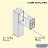 6-Door Free-Standing 4C Horizontal Mailbox with Private Access