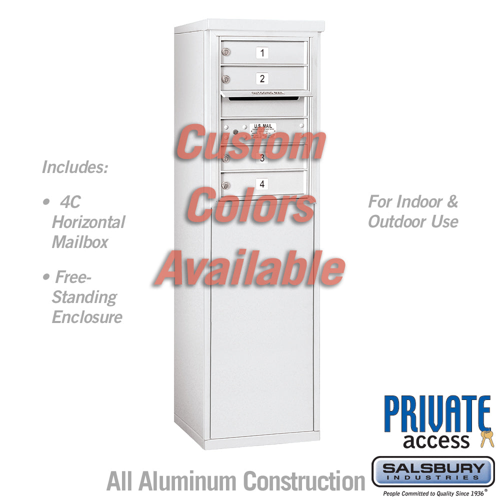 Free-Standing 4C Horizontal Mailbox Unit - 6 Door High - Custom Color - Front Loading - Private Access