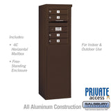 6 Door High Free-Standing Horizontal Mailbox with Private Access