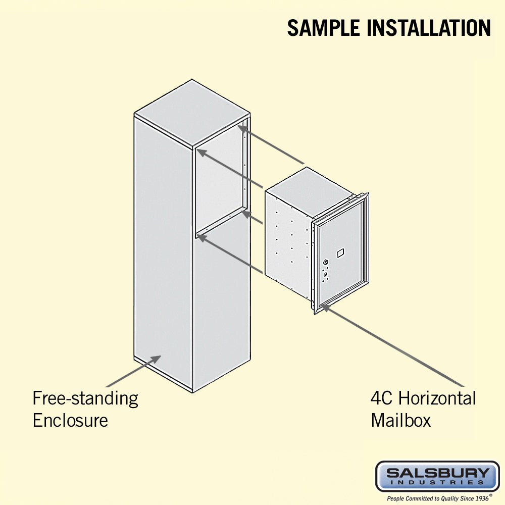 6 Door High Free-Standing 4C Horizontal Parcel Locker with Private Access