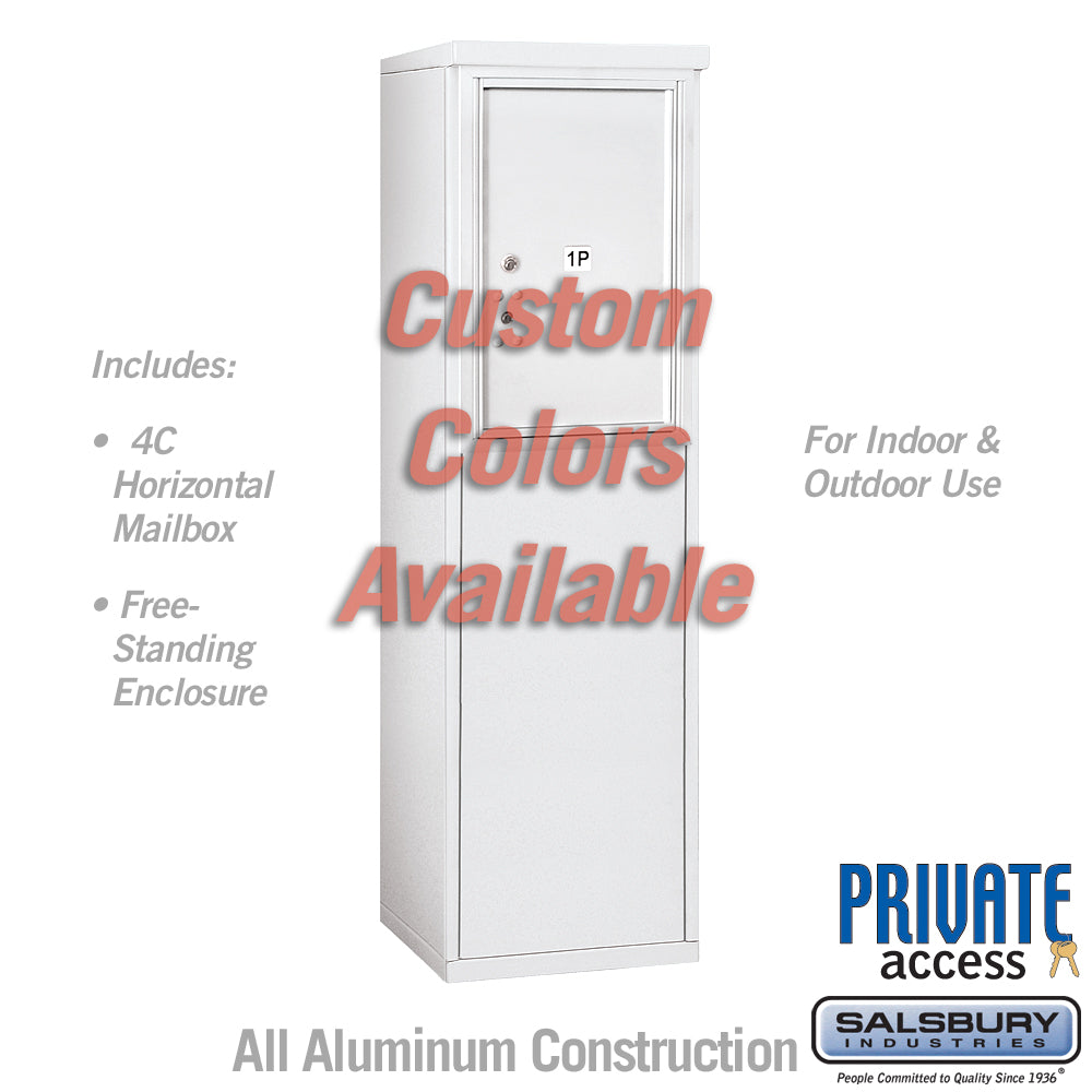 Free-Standing 4C Horizontal Mailbox Unit - 6 Door High - Single Column - Custom Color - Front Loading - Private Access