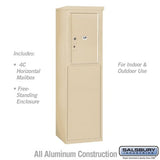 Free-Standing 4C Horizontal Mailbox Unit - 6 Door High - Double Column - Sandstone - USPS Access