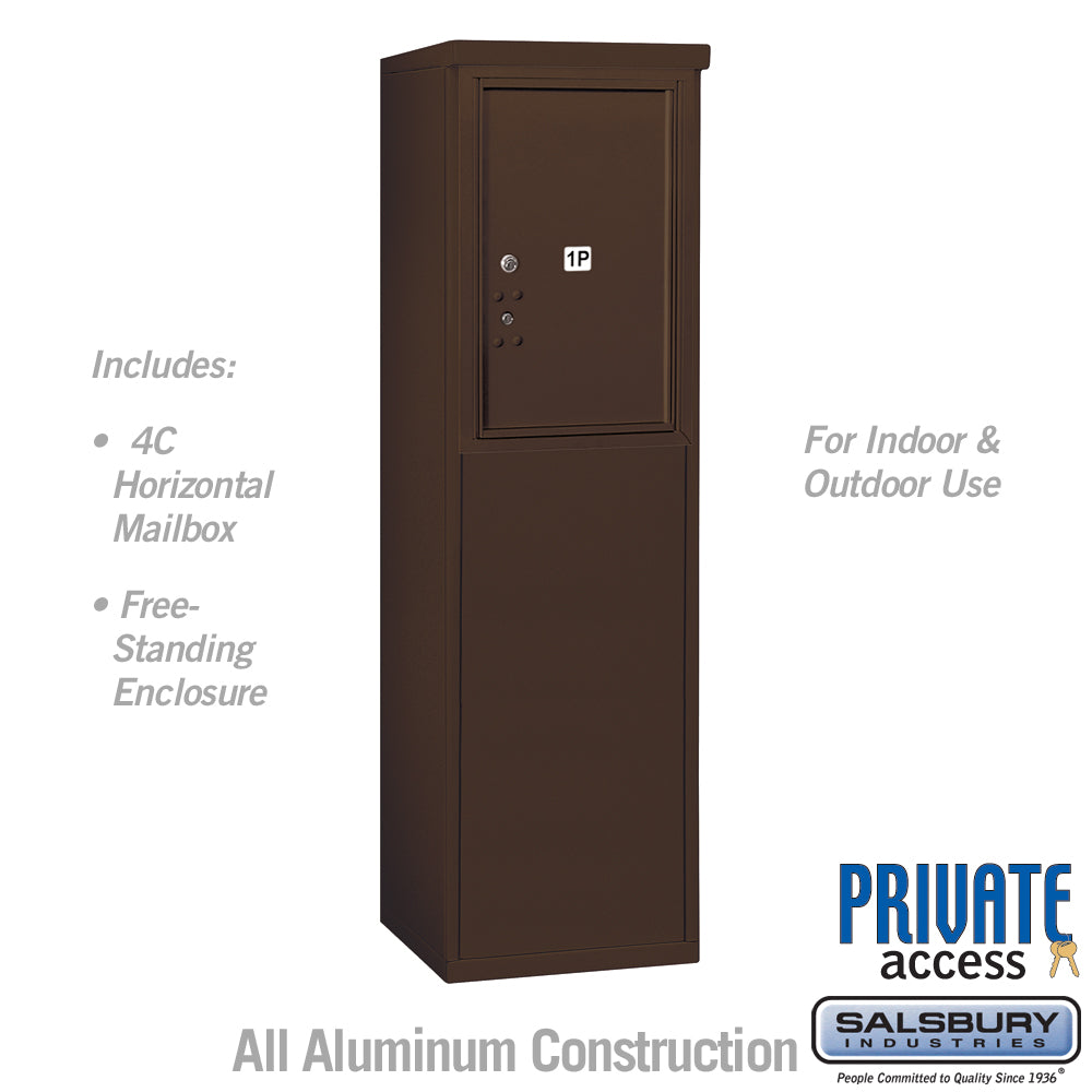 6 Door High Free-Standing Parcel Locker with Private Access in Bronze