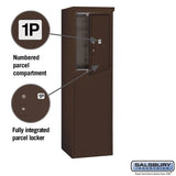 6 Door High Free-Standing 4C Horizontal Parcel Locker with 1 Parcel Locker in Bronze with USPS Access