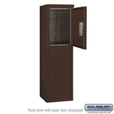 6 Door High Free-Standing 4C Horizontal Parcel Locker with 1 Parcel Locker in Bronze with USPS Access