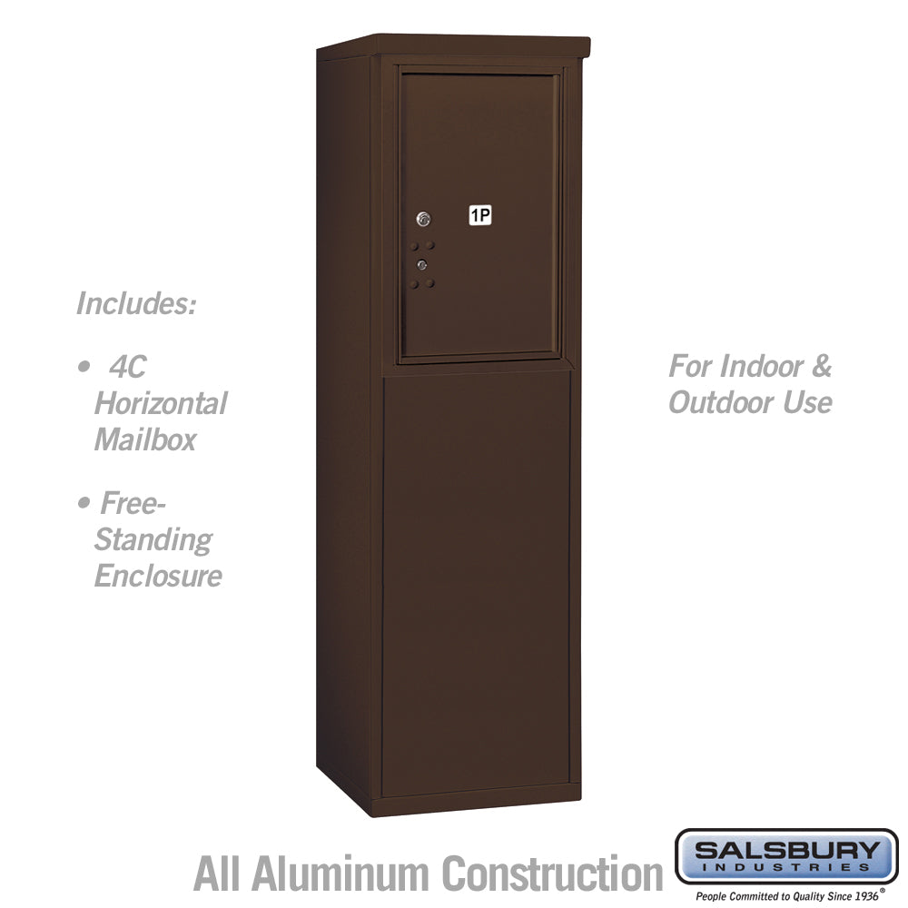 6 Door Free-Standing Parcel Locker with 2 Parcel Lockers in Aluminum for USPS Access