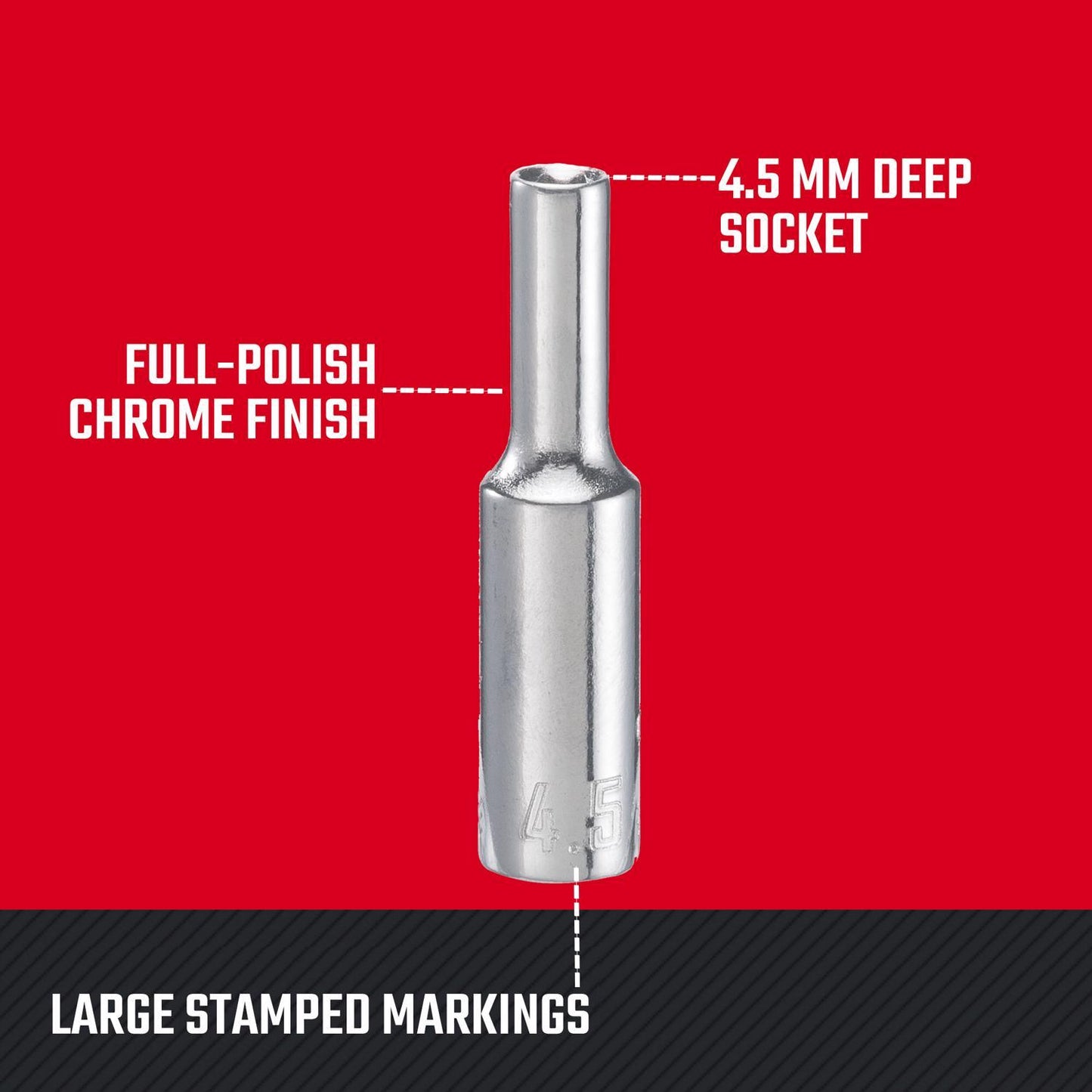 Craftsman 4.5mm Metric Deep Socket - 1/4" Drive, 6 Point
