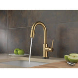 Delta Trinsic Touch2O Champagne Bronze 1-Handle Deck-Mount Pull-Down Touch Kitchen Faucet