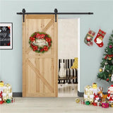 6 Ft Interior Black Steel Single Sliding Barn Closet Door Hardware Track System Kit Set