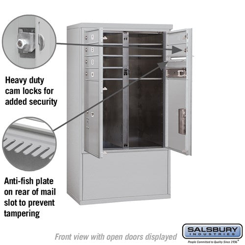 10 Door High Free-Standing 4C Horizontal Mailbox with Parcel Lockers