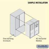 10 Door High Free-Standing 4C Horizontal Parcel Locker with 2 Parcel Lockers in Black