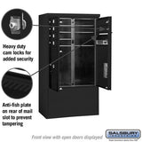 10 Door High Free-Standing 4C Horizontal Mailbox with Parcel Lockers in Black