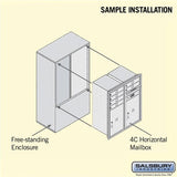 10 Door High Free-Standing 4C Horizontal Mailbox with Parcel Lockers in Black
