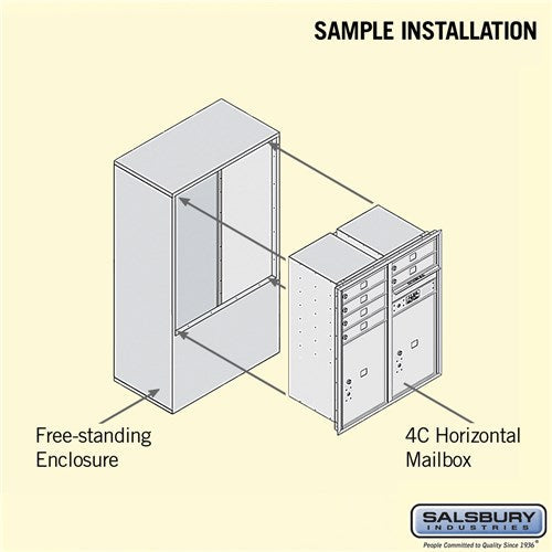 10 Door High Free-Standing 4C Horizontal Mailbox with Parcel Lockers in Bronze